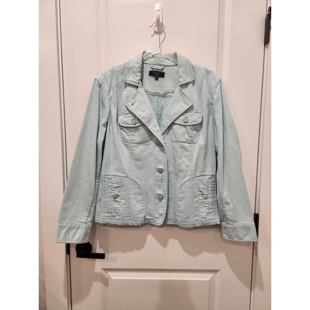 Talbots Women's Aqua Utility Denim Jacket Size 18W Casual Outdoor‎ Rugged Spring